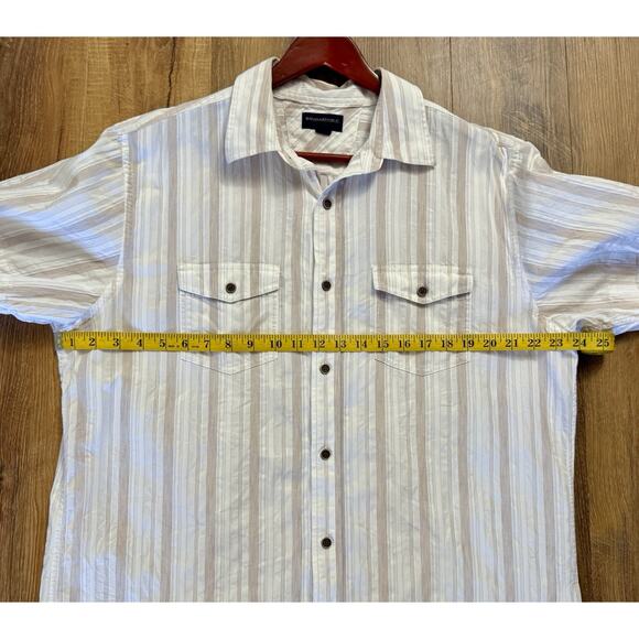 Vintage Banana Republic Button Down Shirt Men's XL Classic White Khaki SS - Picture 3 of 11
